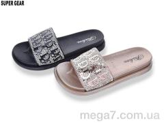 Шлепки, Super Gear оптом 01-888 black-rose mix