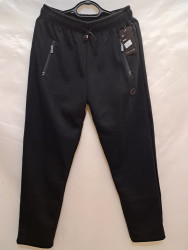 Спортивные штаны мужские БАТАЛ на флисе (black) оптом 03526798 6066-17