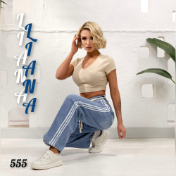 Джинсы женские БАГГИ оптом 63920751 555-66