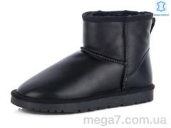 Угги, Restime оптом YWZ17179-2 black-sendond-leather