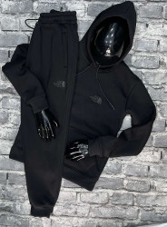 Спортивные костюмы мужские на флисе (черный) оптом 93164502 07-57