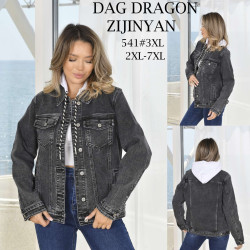 Куртки джинсові БАТАЛ жіночі оптом DRAGON