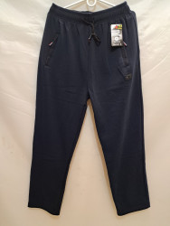 Спортивные штаны мужские БАТАЛ на флисе (dark blue) оптом 05813964 6050-57