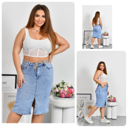 Спідниці джинсові жіночі БАТАЛ оптом LADY JEANS 
