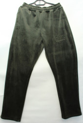 Спортивные штаны женские БАТАЛ на флисе (хаки) оптом 60459183 03-8