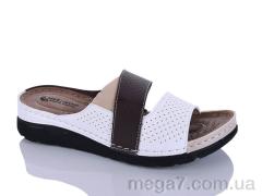 Шлепки, Sali-2 оптом 203-43 білий-т.корич.