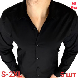 Рубашки мужские VARETTI (черный) оптом 74619583 246-35