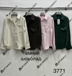 Рубашки женские (изумруд) оптом 19326084 3771-65