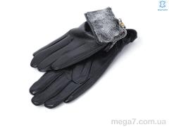 Перчатки, RuBi оптом 4 black шкіра кози махра