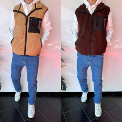 Жилетки чоловічі оптом THREE BLACK бежевий Туреччина