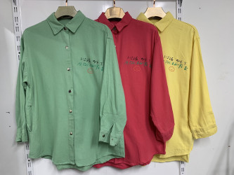 Рубашки женские (оливковый) оптом 69342801 102001 -87