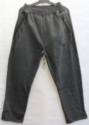 Спортивные штаны мужские БАТАЛ на флисе (серый) оптом 46015897 01-3