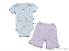Костюм, Kids-modnik оптом 41003 комплект для малюків боді-шорти рожевий