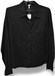 Рубашки женские BASE (черный) оптом 41792605 A2216-70