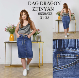 Юбки джинсовые женские БАТАЛ оптом DRAGON 76350142 6830-11