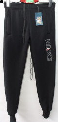 Спортивные штаны подростковые на флисе (черный) оптом 78964102 0042-10