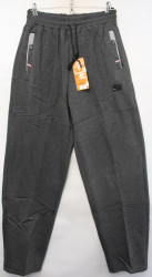 Спортивные штаны мужские БАТАЛ на флисе (gray) оптом 31487265 A116B-3