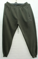 Спортивные штаны мужские на флисе (хаки) оптом 53867024 02-15
