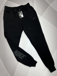 Спортивные штаны мужские на флисе (чорний) оптом 76543129 02-5