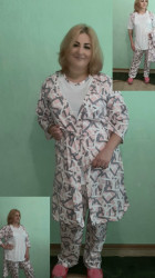 Ночные пижамы (3ка) женские оптом 63874512 05  -14