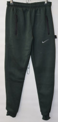 Спортивные штаны подростковые на флисе (khaki) оптом 39018264 04-13