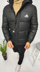 Куртки зимние мужские на флисе (черный) оптом Китай 09713425 02-3