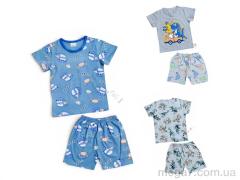 Костюм, Kids-modnik оптом 2620-1 комплект футболка-шорти mix (140)
