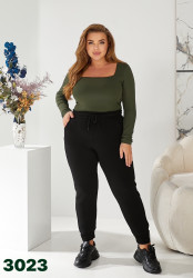 Спортивні штани БАТАЛ на флісі жіночі оптом