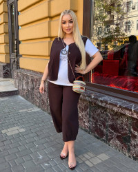 Костюми жіночі БАТАЛ (3-ка) оптом FASHION COTTON