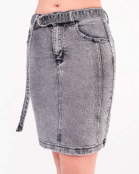 Юбки джинсовые женские ПОЛУБАТАЛ оптом LADY JEANS 91456830 1884-1
