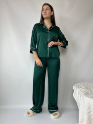 Ночные пижамы женские (темно-зеленый) оптом 62154937 2490-18