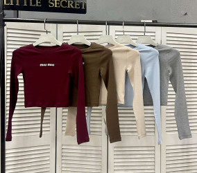 Лонгсліви жіночі (блакитний) оптом --