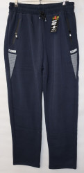 Спортивные штаны мужские БАТАЛ на флисе (blue) оптом 07891263 WK-9832-36