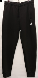 Спортивные штаны мужские БАТАЛ на флисе (черный) оптом 76293451 227-1