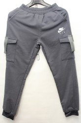 Спортивные штаны мужские на флисе (серый) оптом 98735201 91003-16