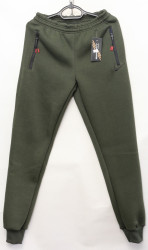 Спортивные штаны мужские на флисе (хаки)  оптом 36827540 0044-19