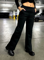 Спортивные штаны женские на флисе (черный) оптом 23845697 6068-17