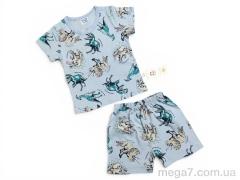 Костюм, Kids-modnik оптом 2619 комплект футболка-шорти сірий
