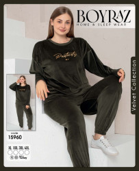 Ночные пижамы женские БАТАЛ оптом 85671049 15960-2
