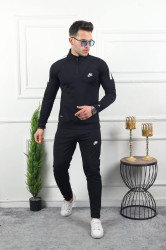 Спортивные костюмы мужские на флисе (черный) оптом 84651279 EL01-6