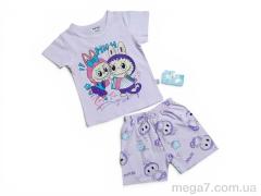 Костюм, Kids-modnik оптом 261920 комплект футболка-шорти т.бузковий