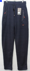 Спортивные штаны мужские на флисе (темно синий) оптом 53079614 WK2070H-11