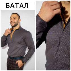 Рубашки мужские БАТАЛ оптом 09348762 Б1686 -2