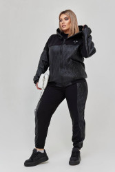 Спортивные костюмы женские БАТАЛ (черный) оптом Турция 72438156 1130-13