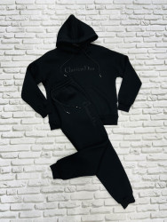 Спортивные костюмы женские на флисе (черный) оптом 59063284 F30-20