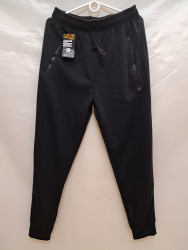 Спортивные штаны мужские БАТАЛ на флисе (black) оптом 27543691 6036-48