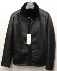 Куртки кожзам зимние мужские (черный) оптом 76395428 D196-2-49
