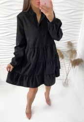 Платья-рубашки женские (черный) оптом ZEFIRCHIK 47120398 2435-5