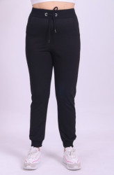 Спортивные штаны женские БАТАЛ (черный) оптом 60318247 7225-1