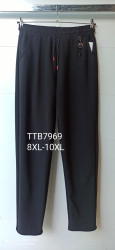 Спортивные штаны женские CLOVER БАТАЛ на байке (черный) оптом 64527890 7969-18